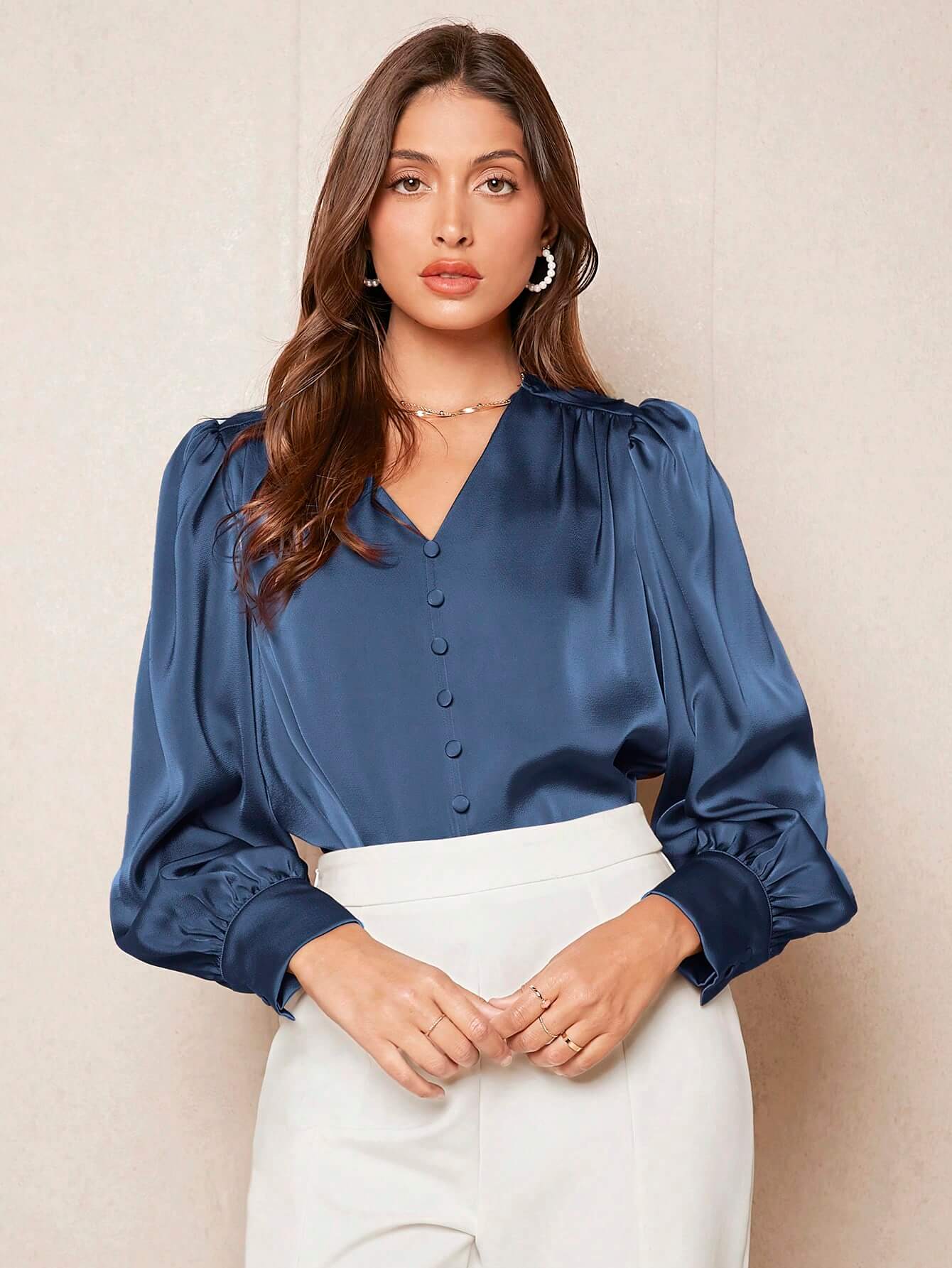 Blusa Manga Larga Talla M Fashion Work Boutique